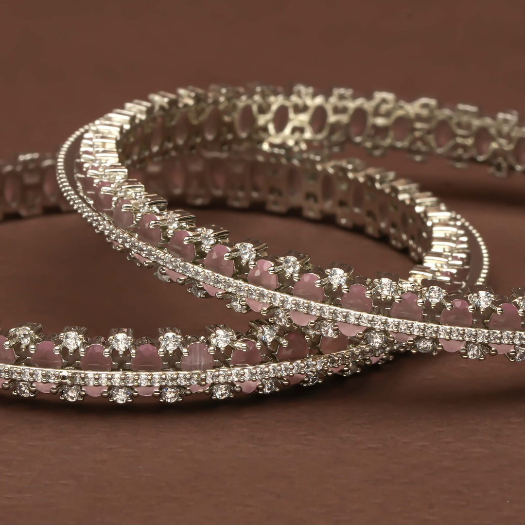 CZ White Gold Bangles