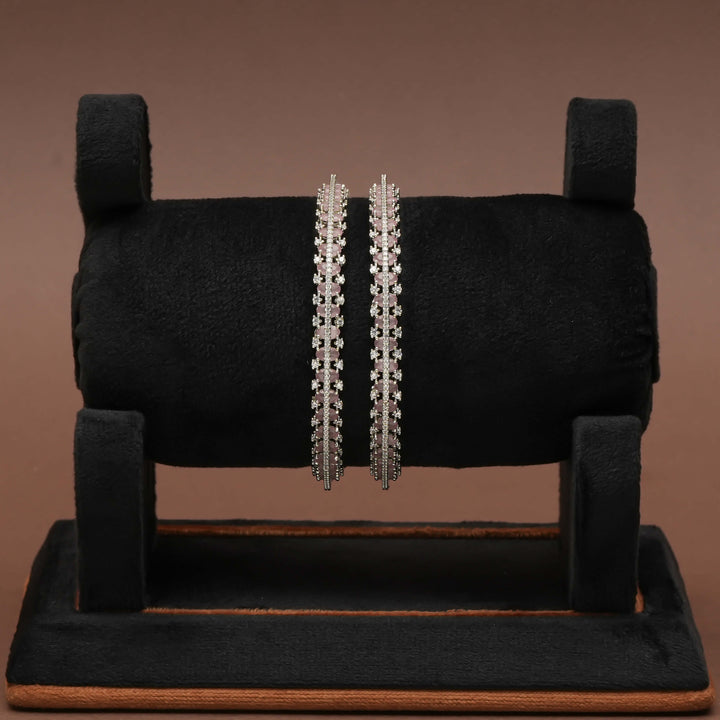 CZ White Gold Bangles