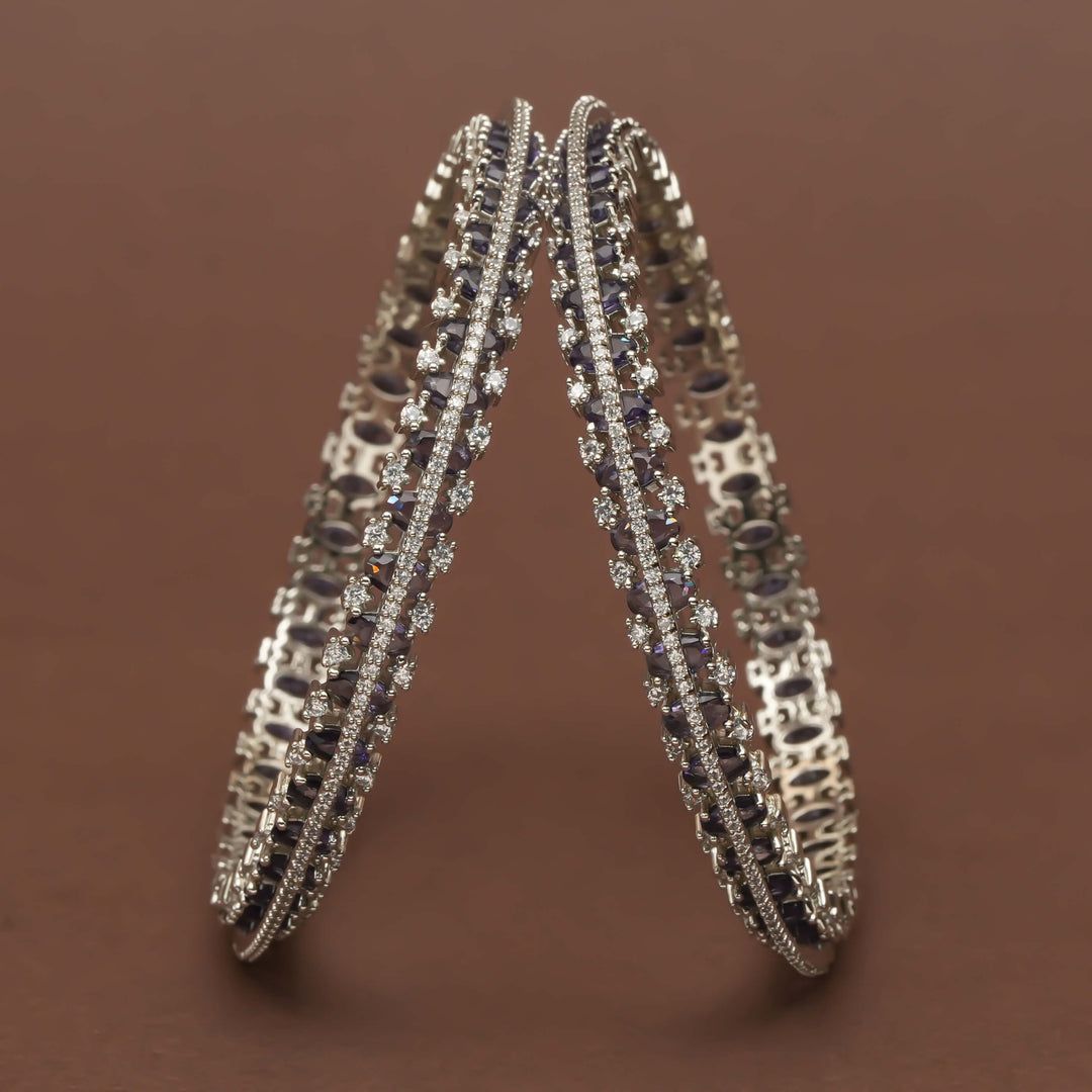 CZ White Gold Bangles