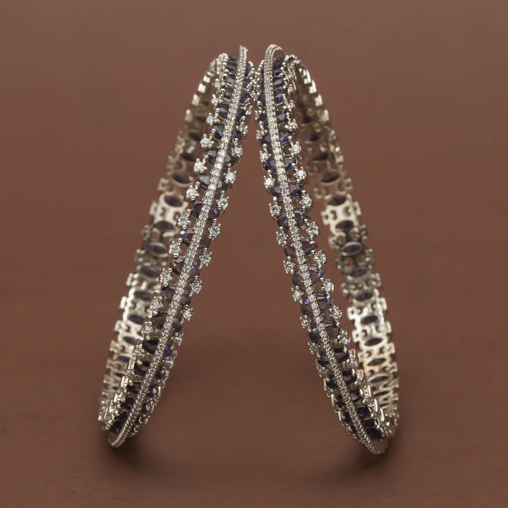 CZ White Gold Bangles