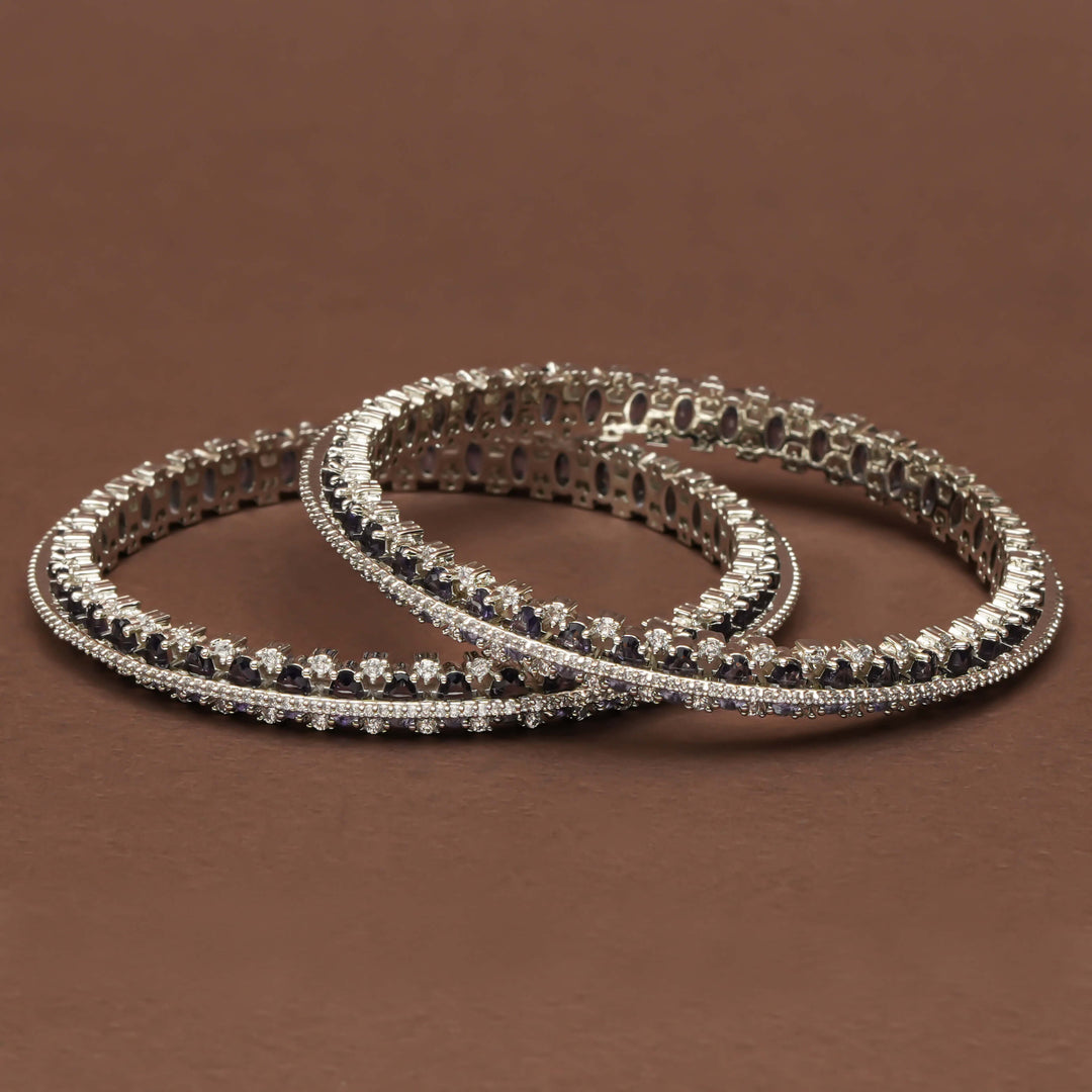 CZ White Gold Bangles