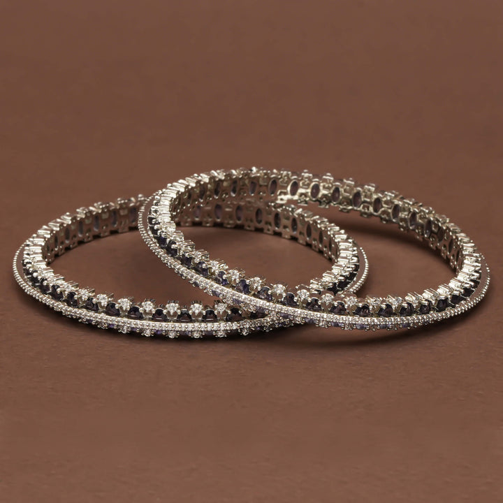 CZ White Gold Bangles