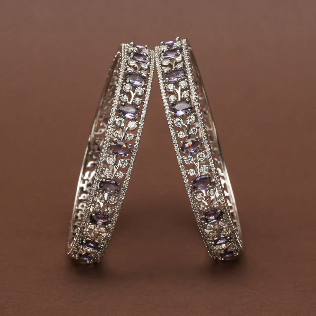 CZ White Gold Bangles