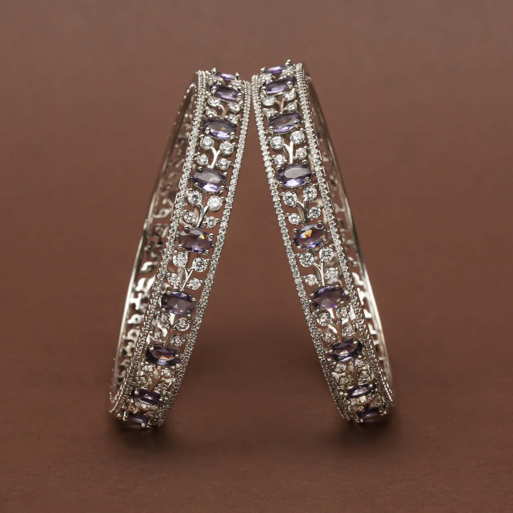 CZ White Gold Bangles
