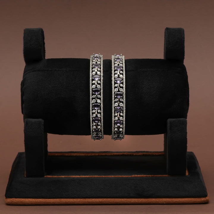 CZ White Gold Bangles