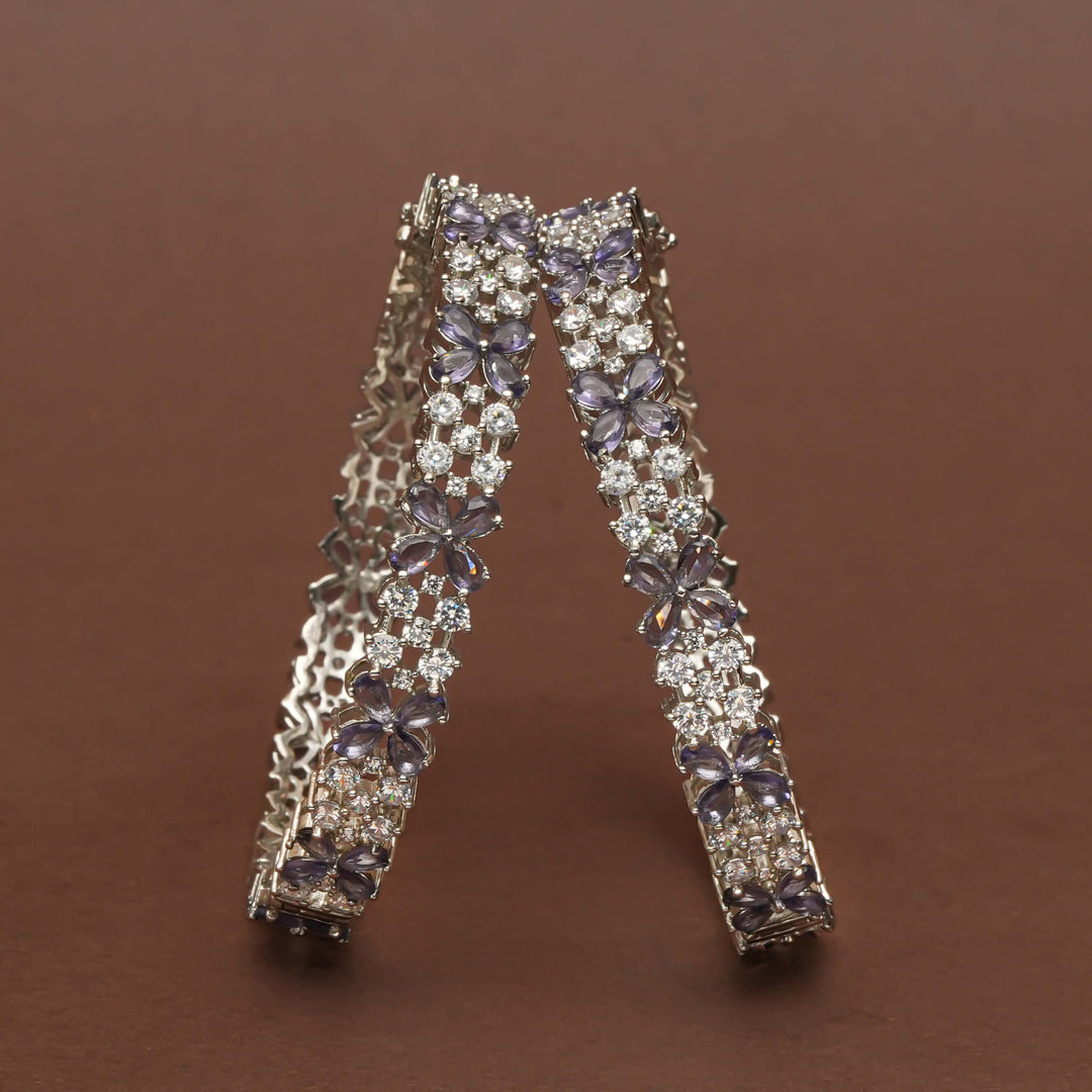 CZ White Gold Bangles