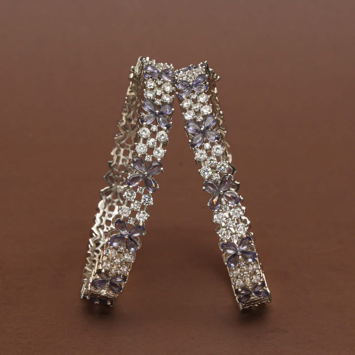 CZ White Gold Bangles