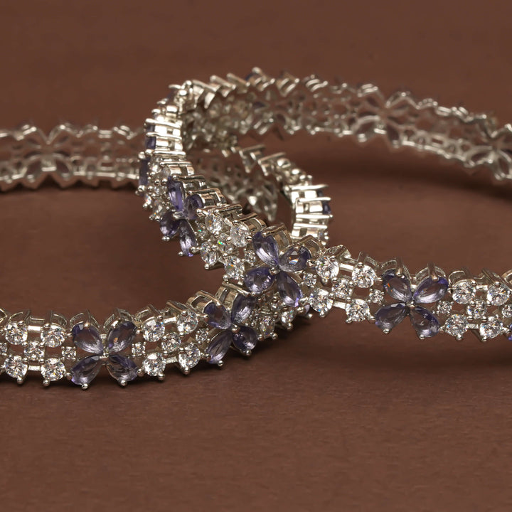 CZ White Gold Bangles