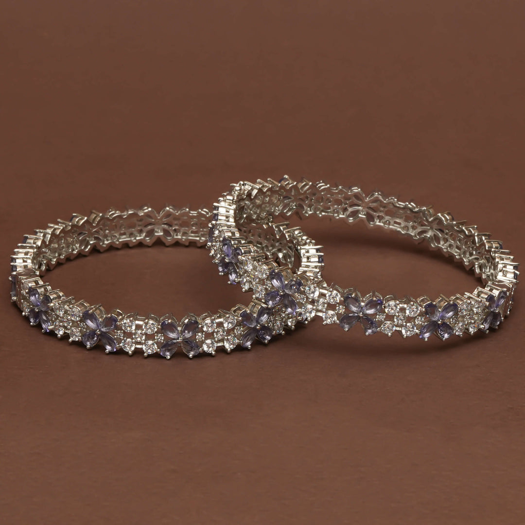 CZ White Gold Bangles