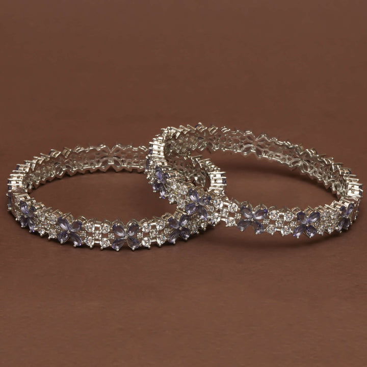 CZ White Gold Bangles