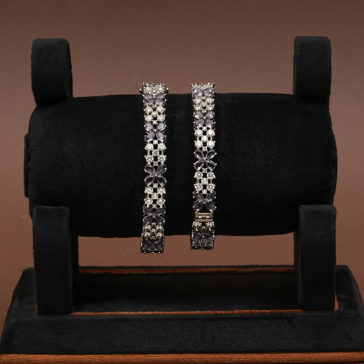 CZ White Gold Bangles