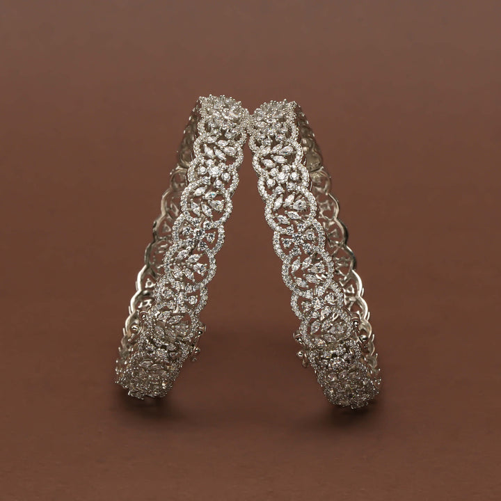 CZ White Gold Bangles