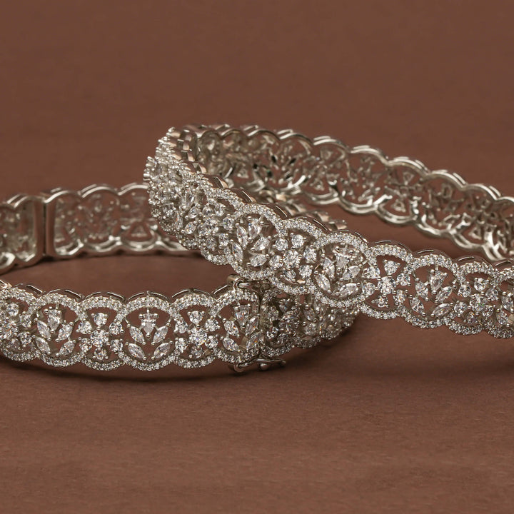 CZ White Gold Bangles
