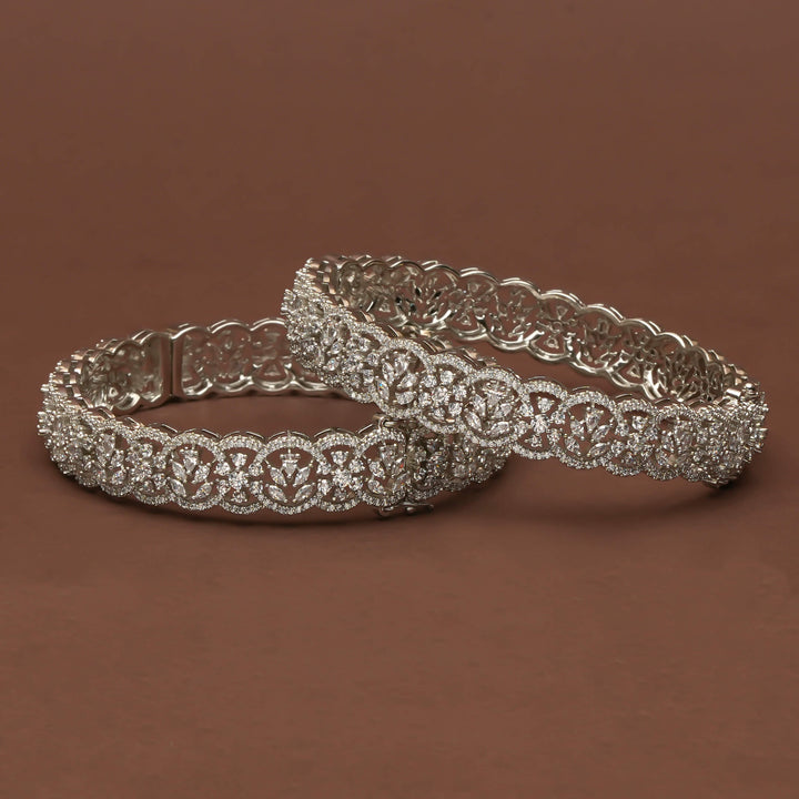 CZ White Gold Bangles