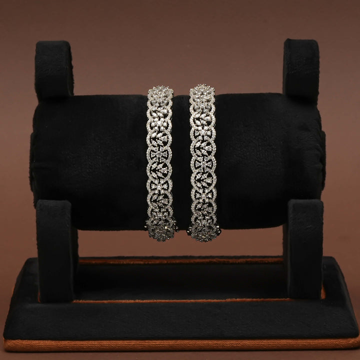 CZ White Gold Bangles