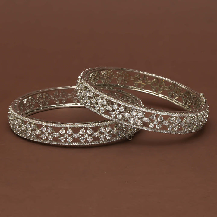 CZ White Gold Bangles