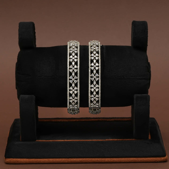 CZ White Gold Bangles
