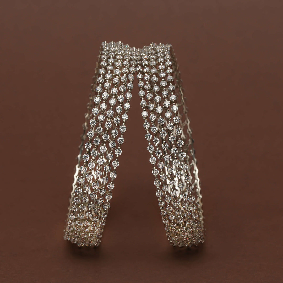 CZ White Gold Bangles
