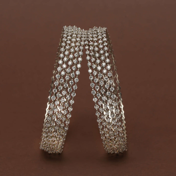 CZ White Gold Bangles