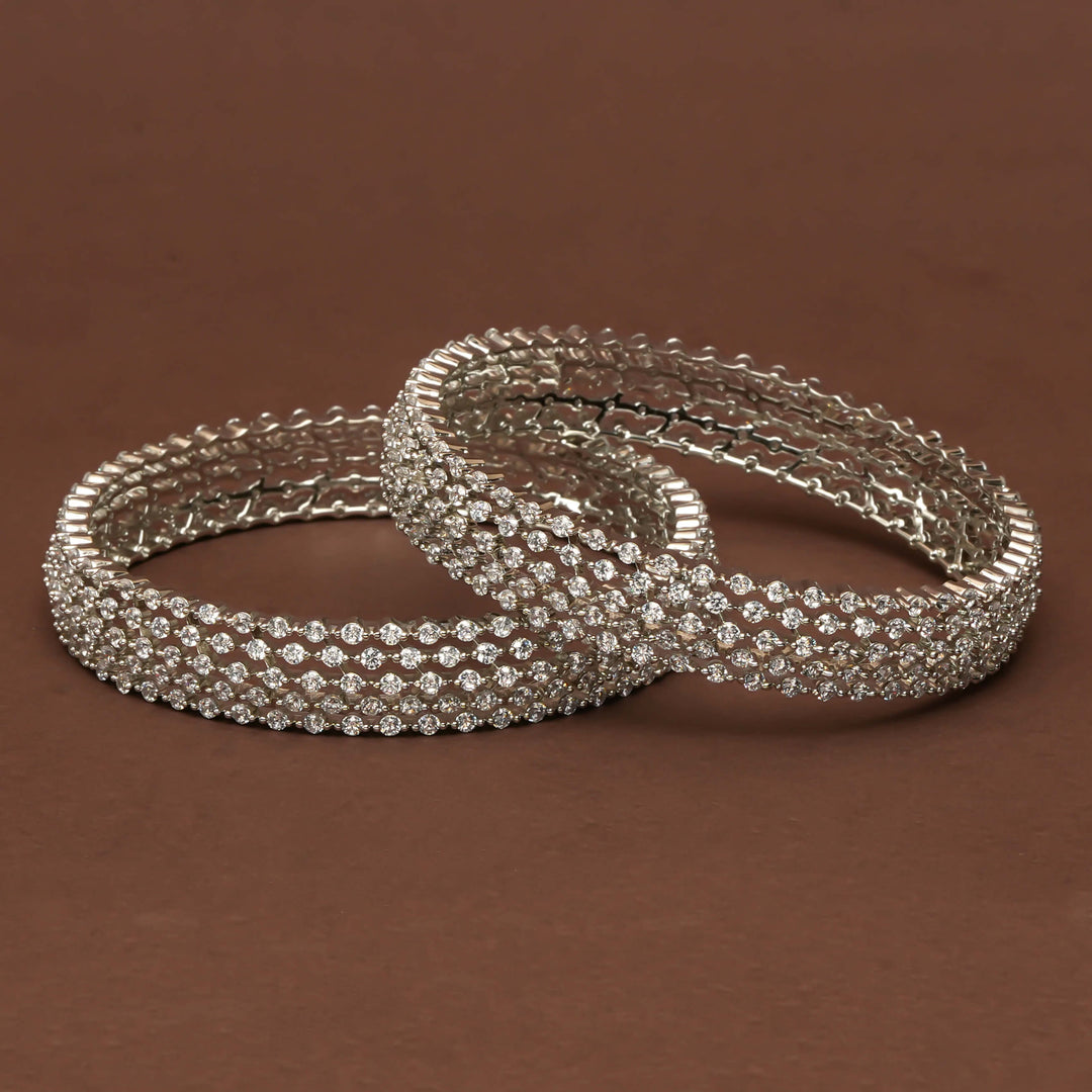 CZ White Gold Bangles