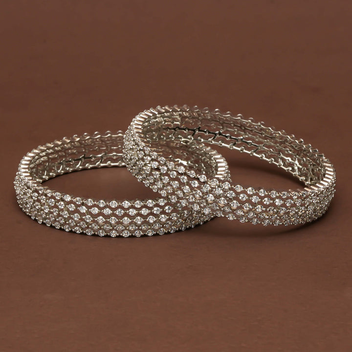 CZ White Gold Bangles