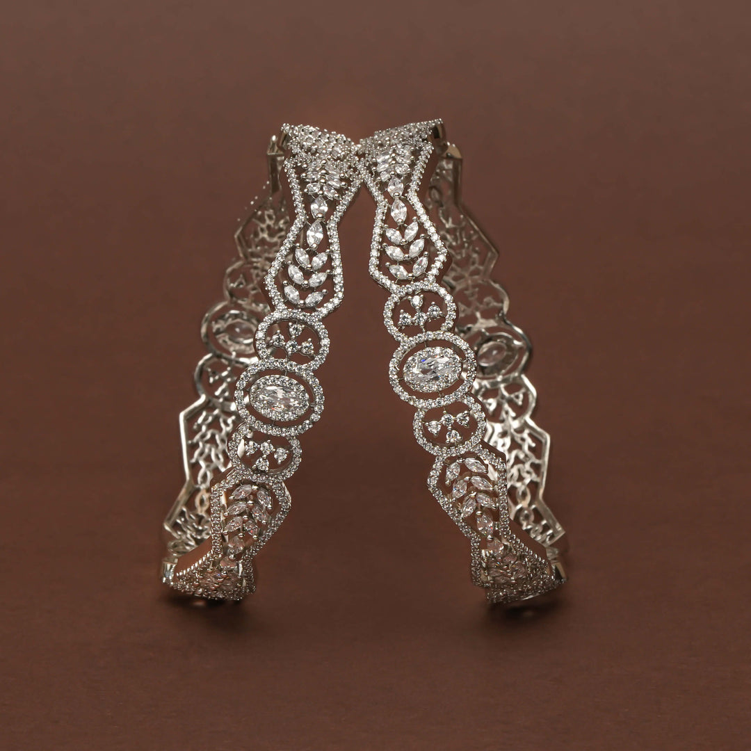 CZ White Gold Bangles