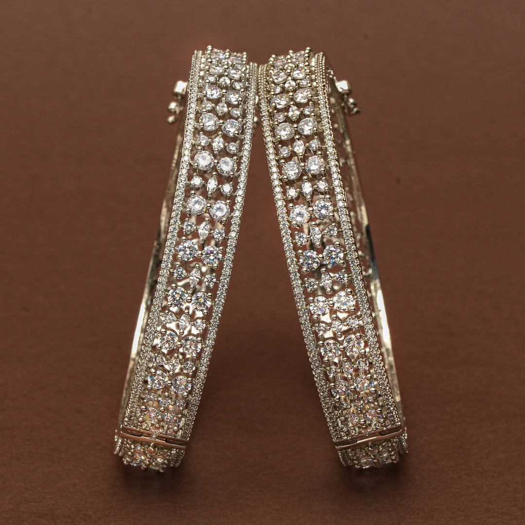CZ White Gold Bangles