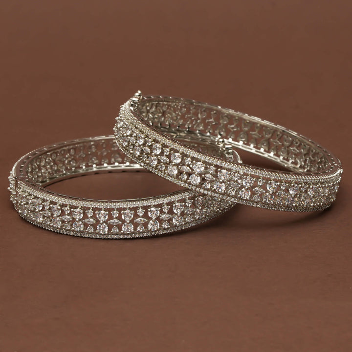 CZ White Gold Bangles
