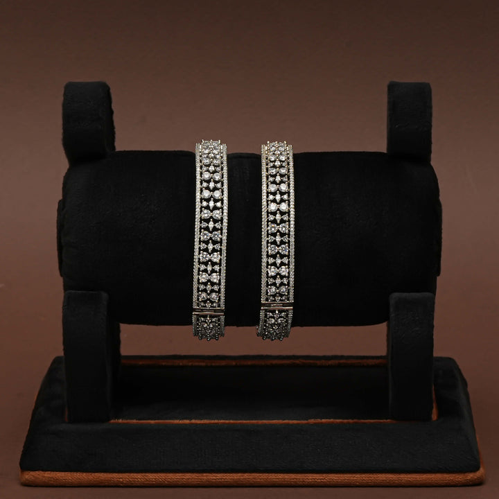 CZ White Gold Bangles