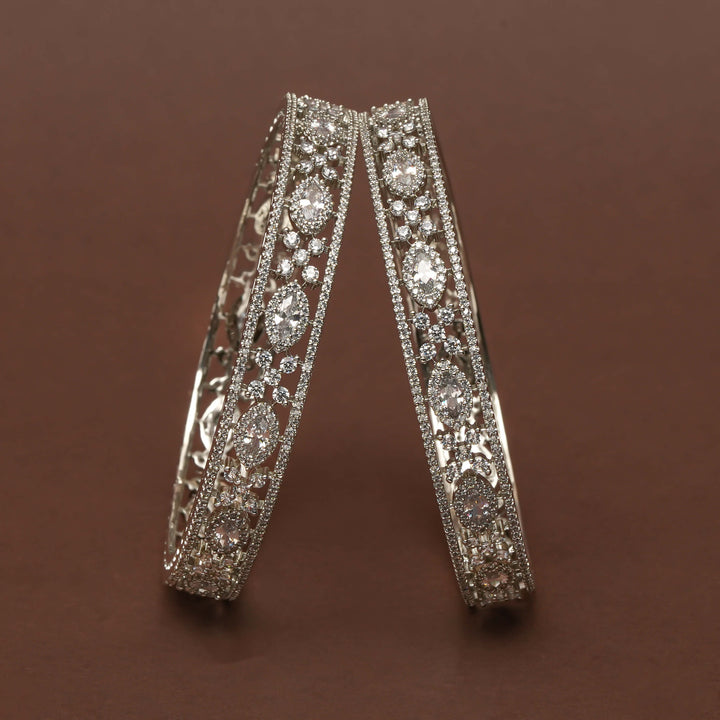 CZ White Gold Bangles