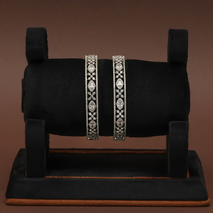 CZ White Gold Bangles