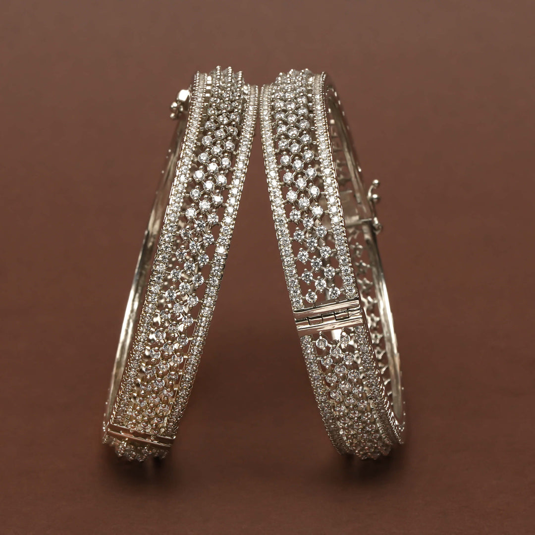CZ White Gold Bangles