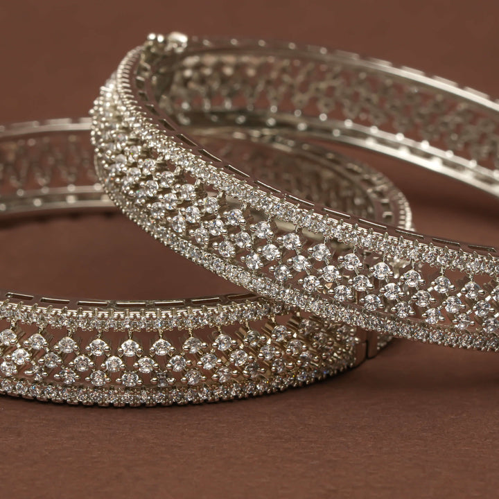 CZ White Gold Bangles