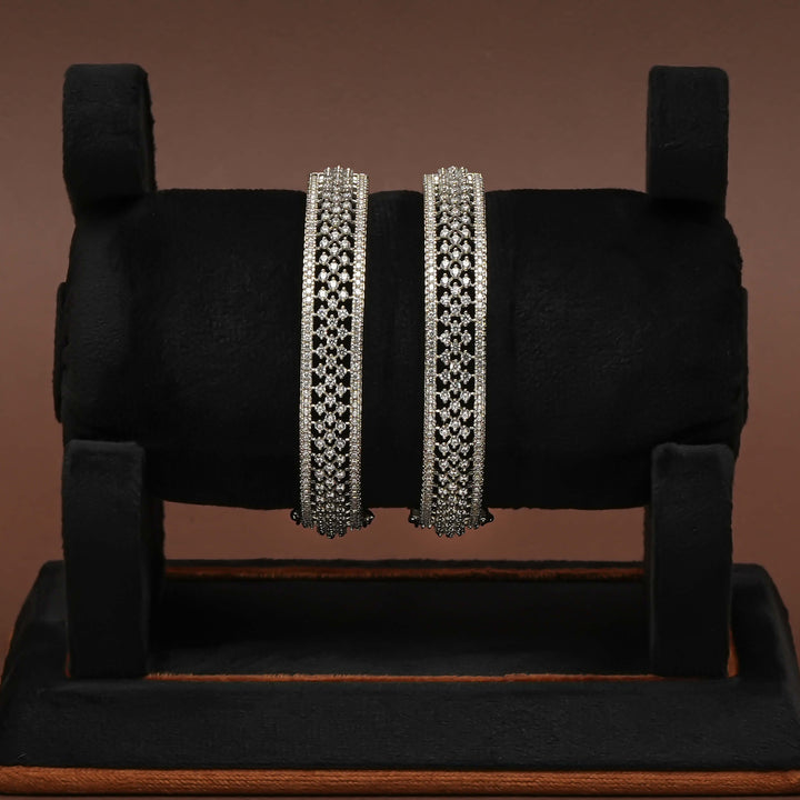 CZ White Gold Bangles