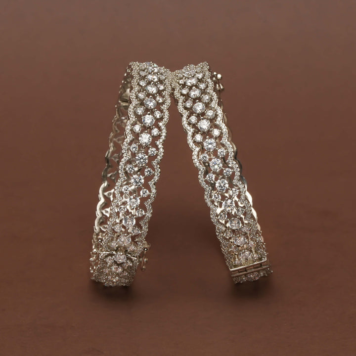 CZ White Gold Bangles