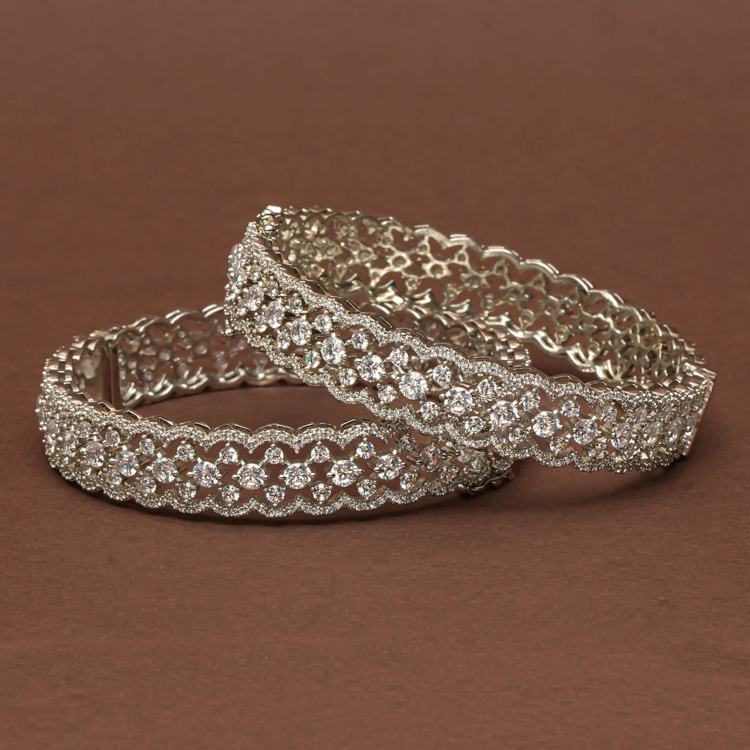 CZ White Gold Bangles