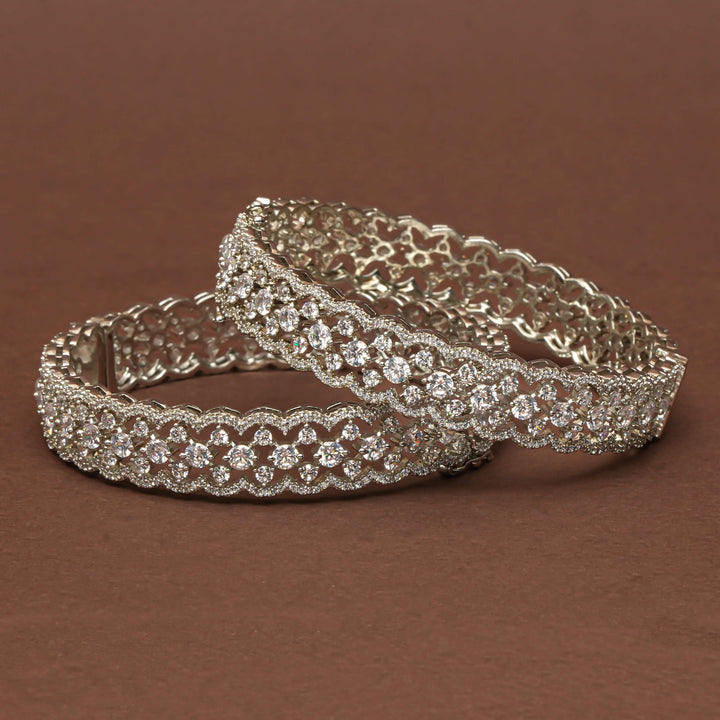 CZ White Gold Bangles