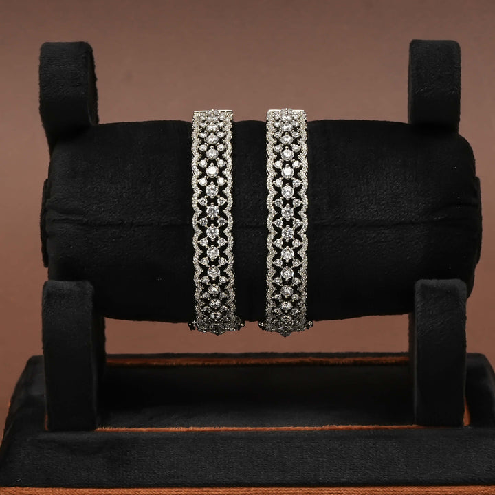 CZ White Gold Bangles