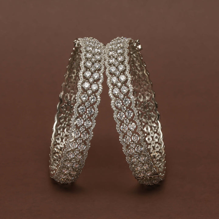 CZ White Gold Bangles