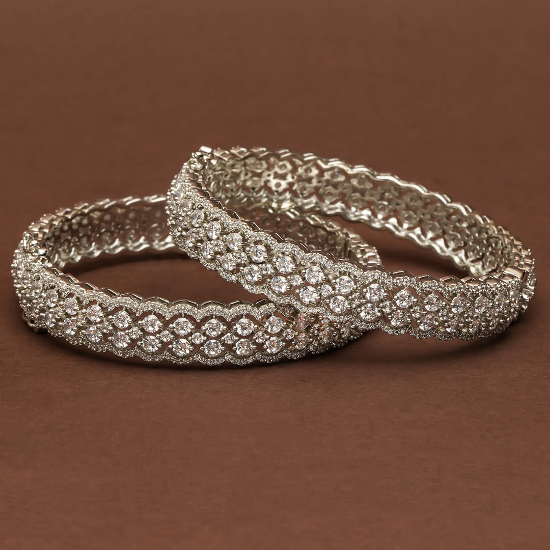 CZ White Gold Bangles