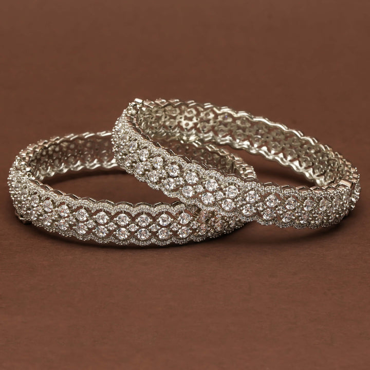 CZ White Gold Bangles