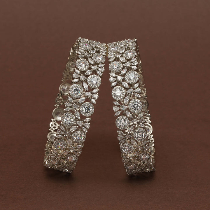 CZ White Gold Bangles