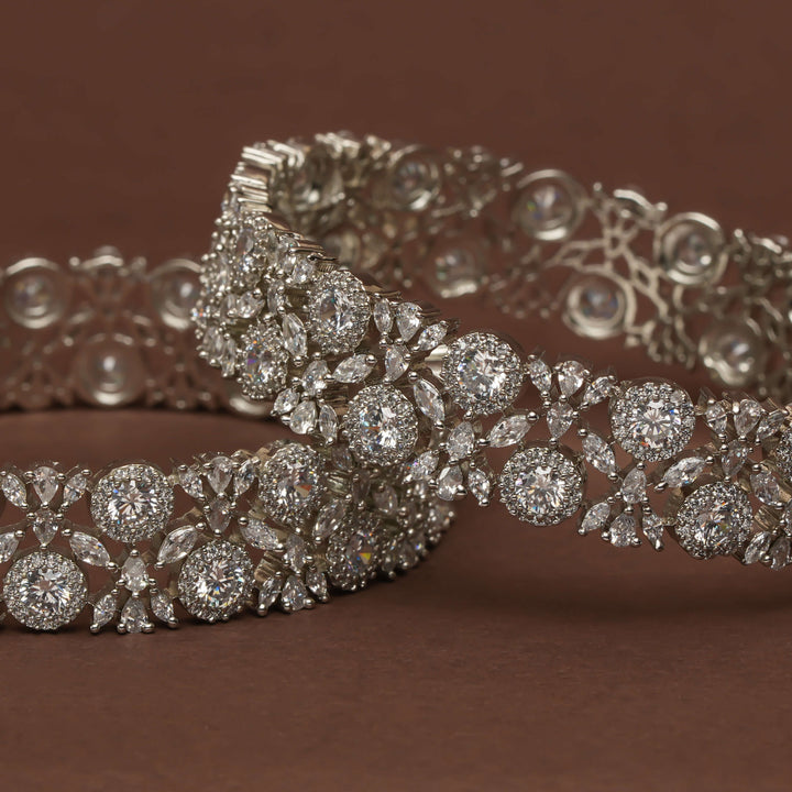 CZ White Gold Bangles