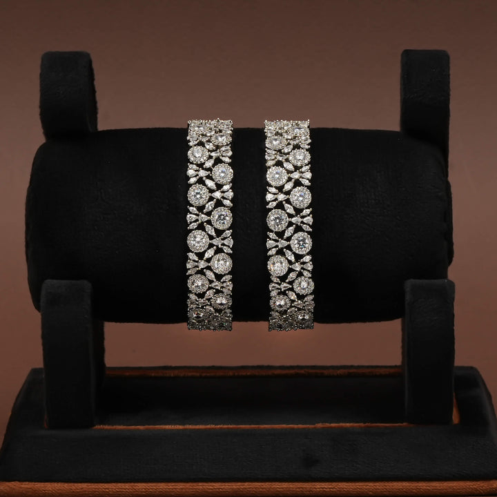 CZ White Gold Bangles