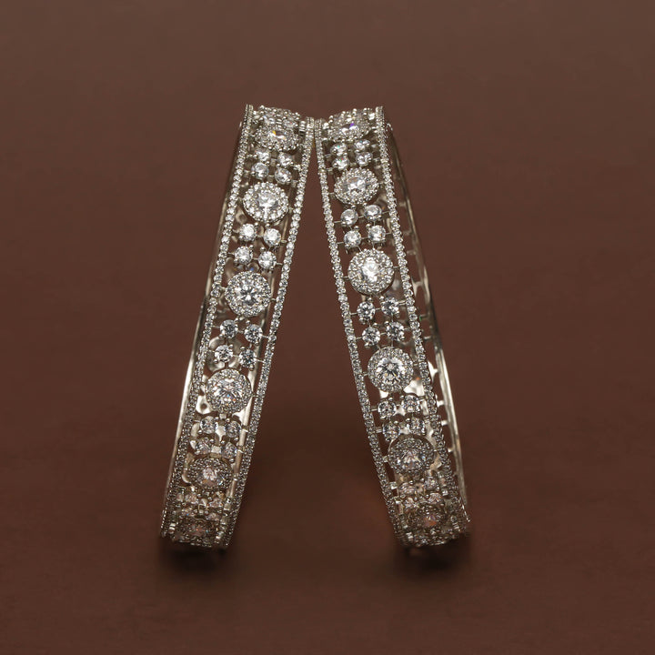 CZ White Gold Bangles
