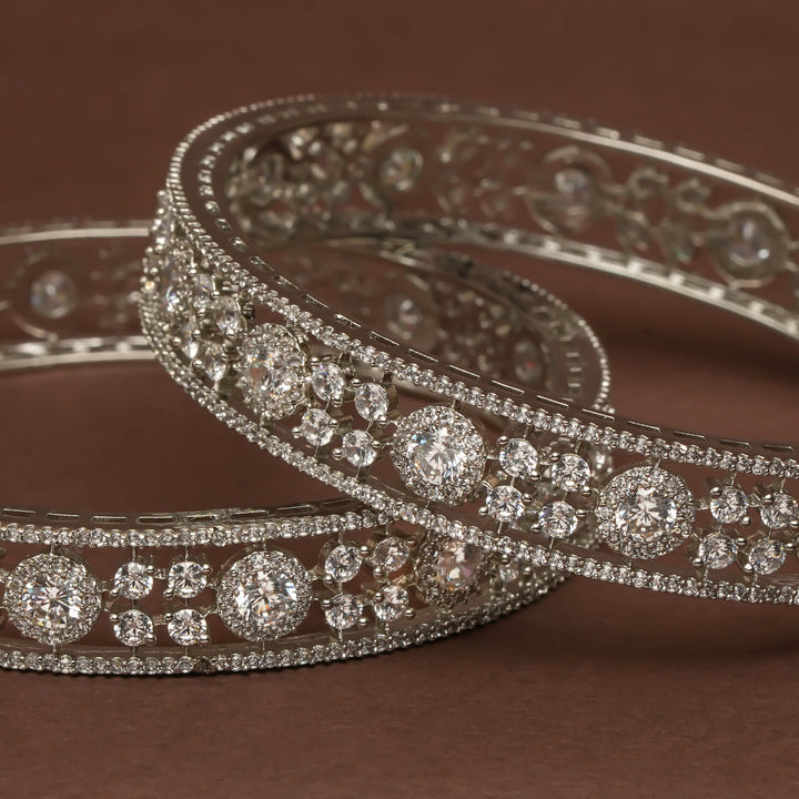 CZ White Gold Bangles