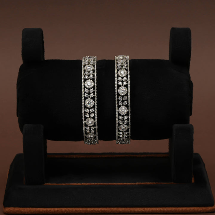 CZ White Gold Bangles