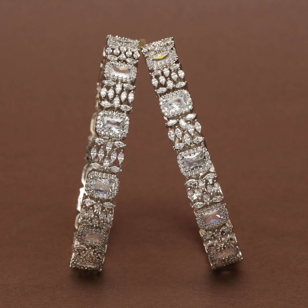CZ White Gold Bangles