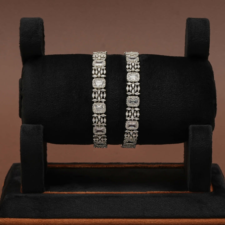 CZ White Gold Bangles