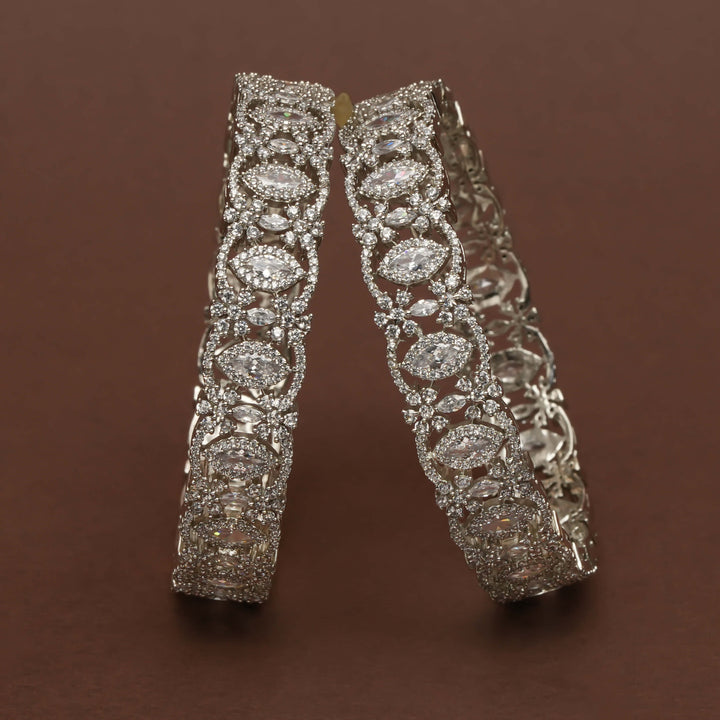 CZ White Gold Bangles